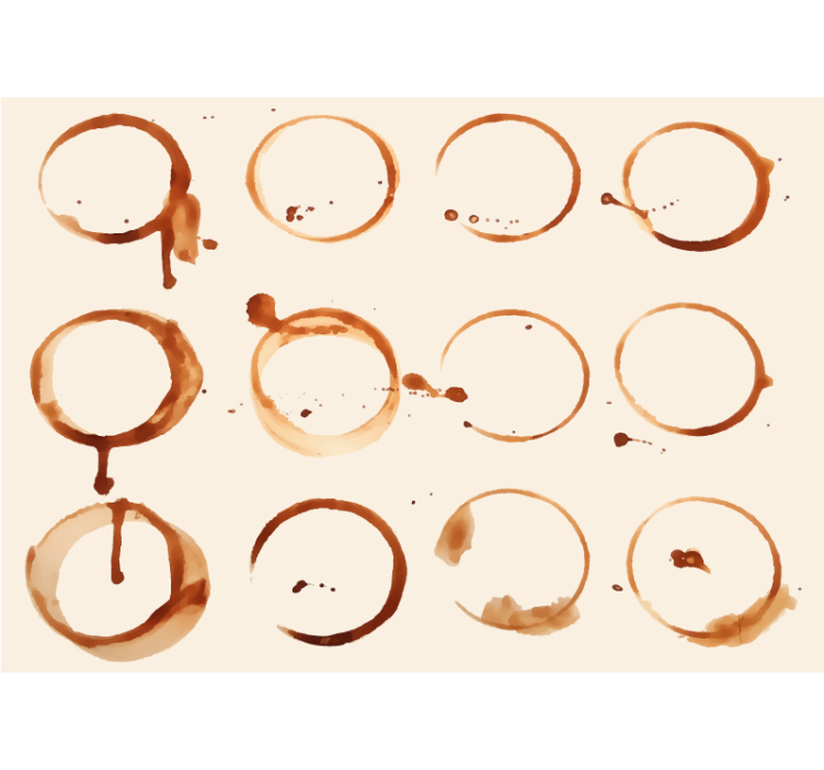 fototapeta do kuchyne vzory kávových krúžkov - Tenstickers