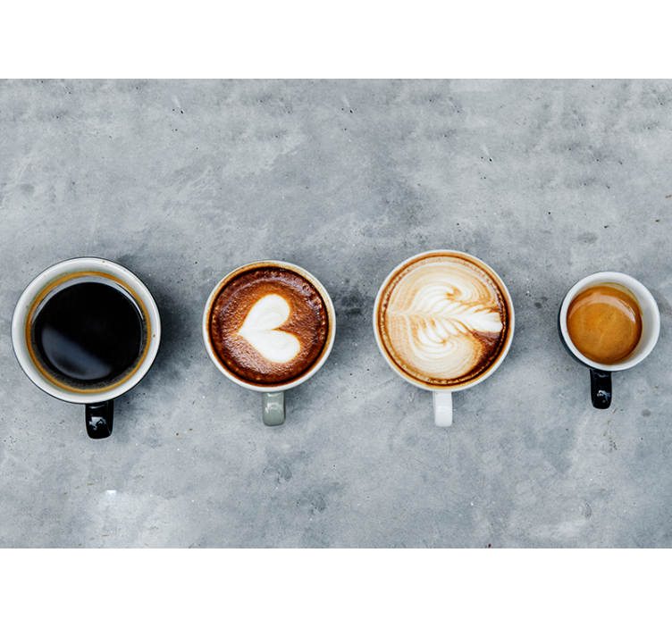 štyri rôzne kávy fototapeta - Tenstickers