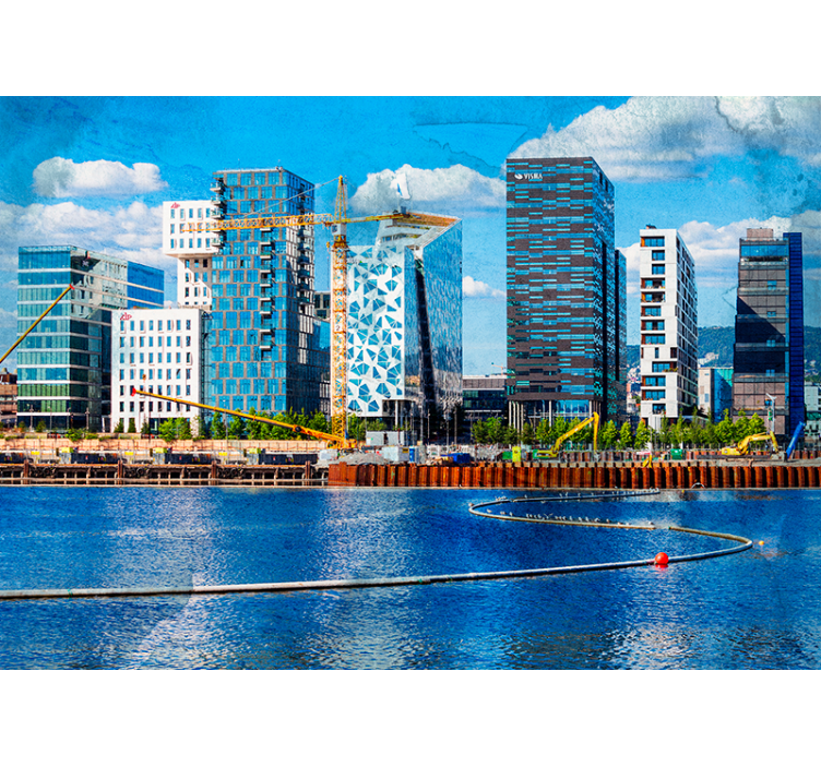 fototapety na stenu mesta moderná mestská krajina - Tenstickers