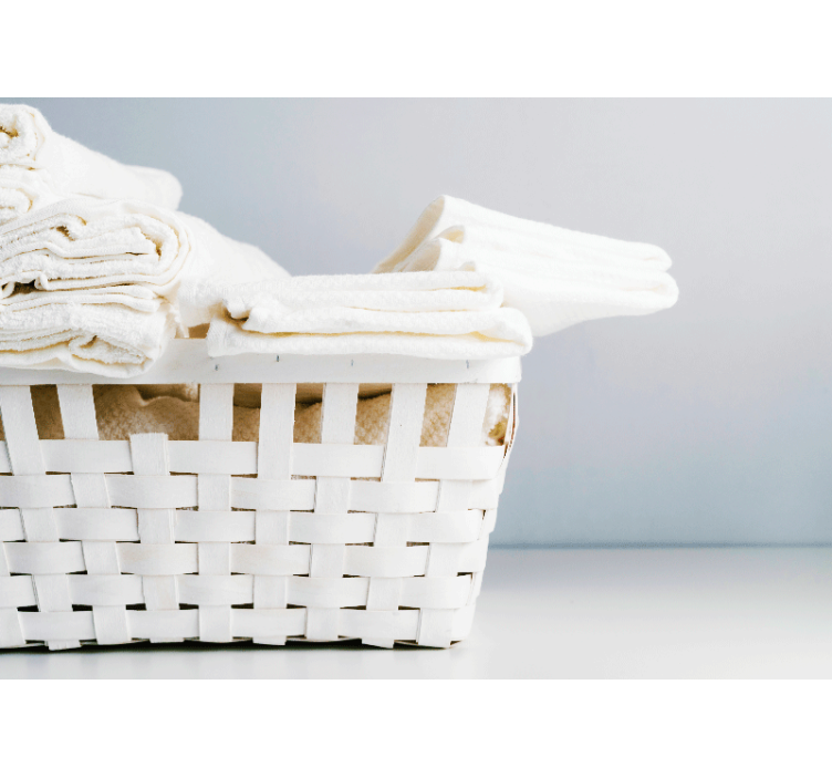fototapeta do kúpeľňe elegantný košík na uteráky - Tenstickers
