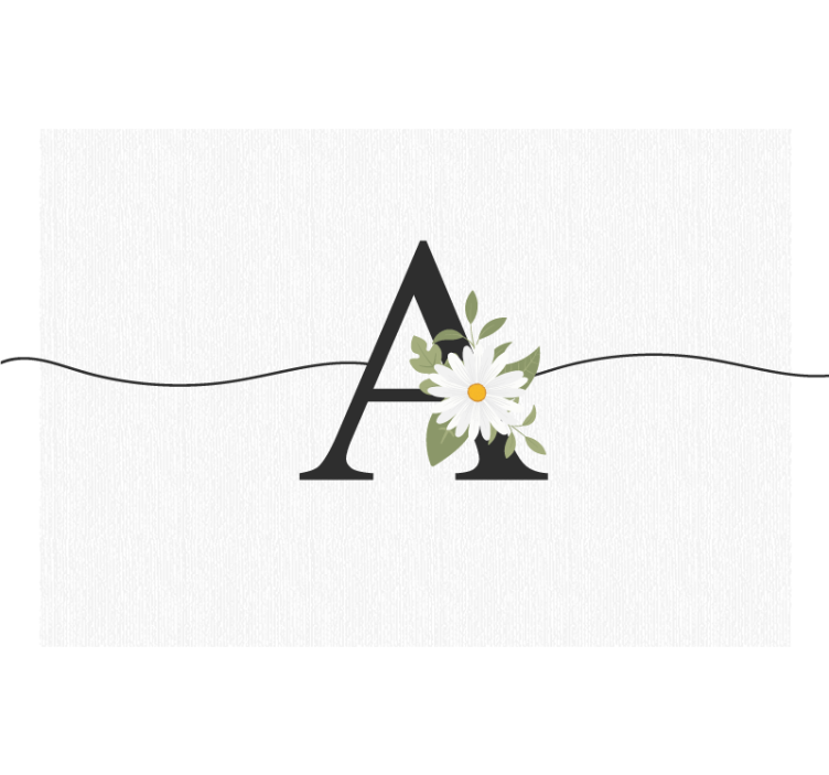 fototapeta kvety personalizovaná kvetinová iniciála - Tenstickers