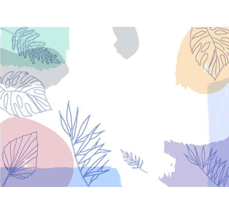 Moderná akvarelová listová obývacia izba fototapeta - Tenstickers