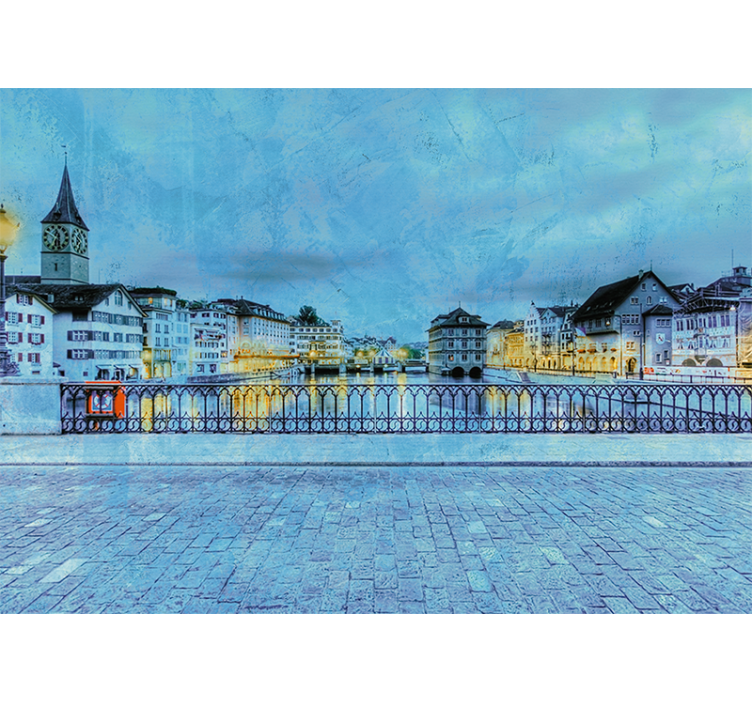 Fototapety na stenu mesta zürich pri rieke - Tenstickers