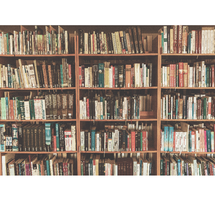 Rozmazaná polica staré knihy kancelária fototapeta - Tenstickers