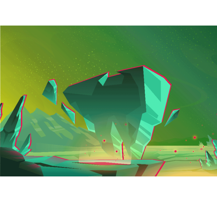 Abstraktné fototapety geometrické zelené tvary - Tenstickers