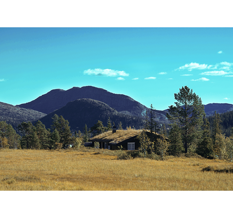 Krajinka fototapety horská chata útočisko - Tenstickers