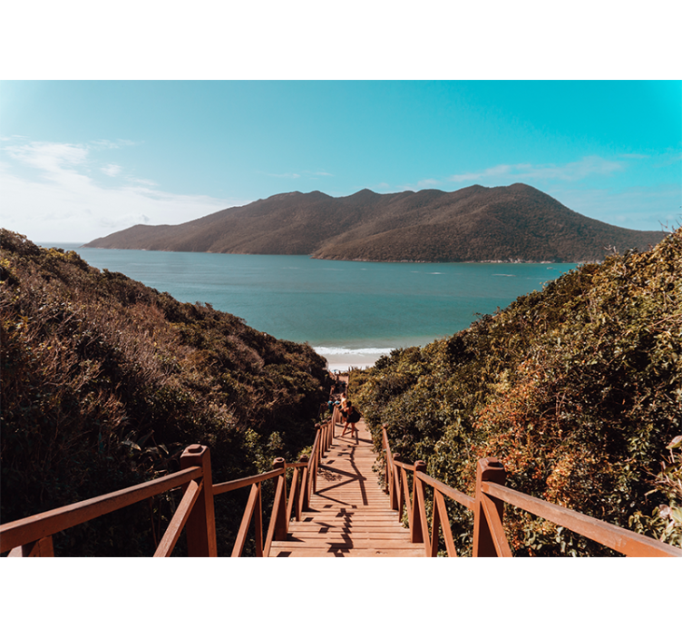 Krajinka fototapety pokojná cestička pri oceáne - Tenstickers