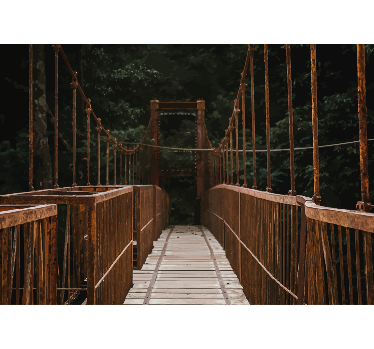 Lanový most dažďový prales 3d fototapeta - Tenstickers