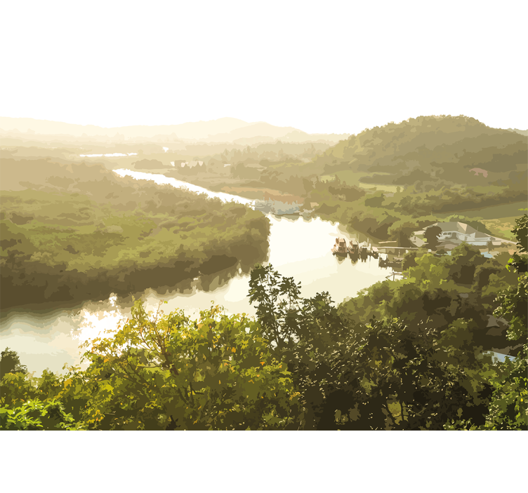 Krajinka fototapety pokojný pohľad na rieku - Tenstickers