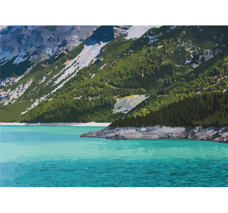 Krajinka fototapety horská jazerná pohoda - Tenstickers