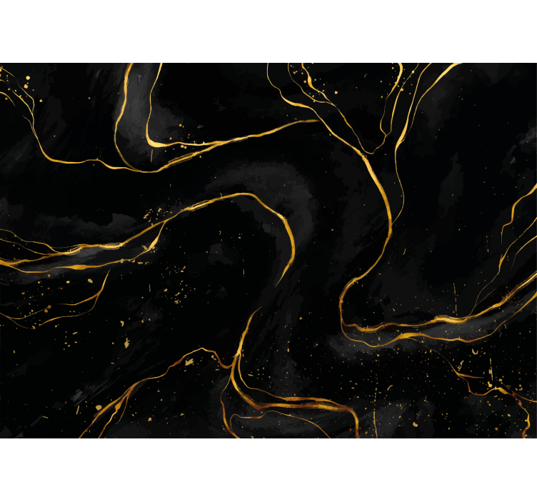 Fototapeta obývačky do čierneho a zlatého mramoru - Tenstickers