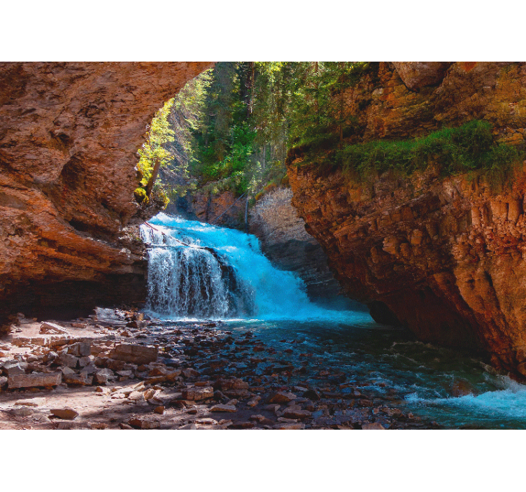 Fototapeta tajný vodopád jaskyňa vodopád - Tenstickers