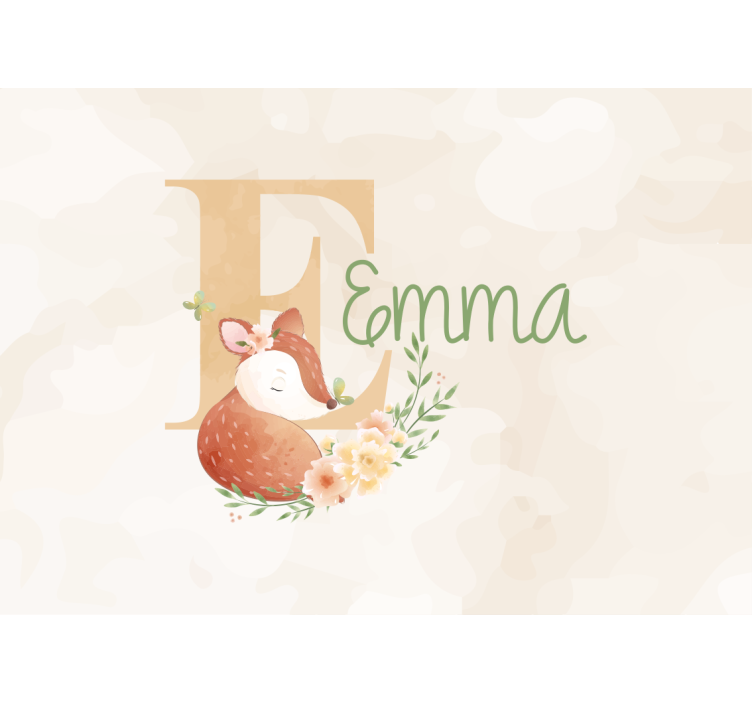 Fototapeta do detskej izby s personalizovaným dizajnom líšky - Tenstickers