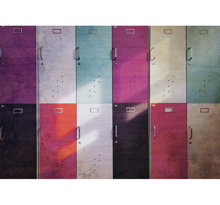 Rôzne farebné skrinky do obývačky nástenná fototapeta - Tenstickers