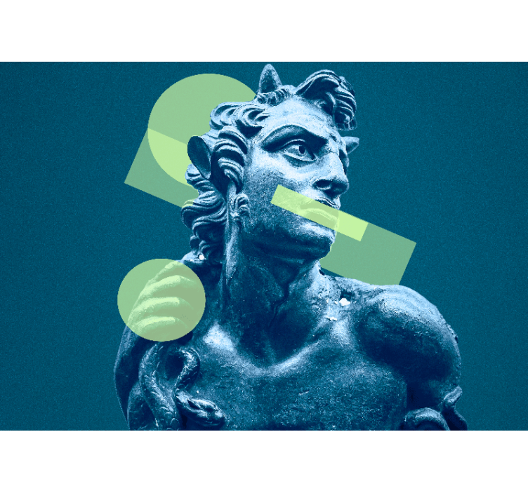 Umelecké fototapety so sochou v geometrických tvaroch - Tenstickers