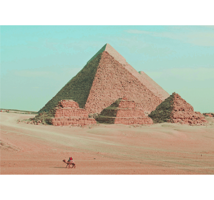 Fototapety na stenu mesta pyramídy a ťavy - Tenstickers