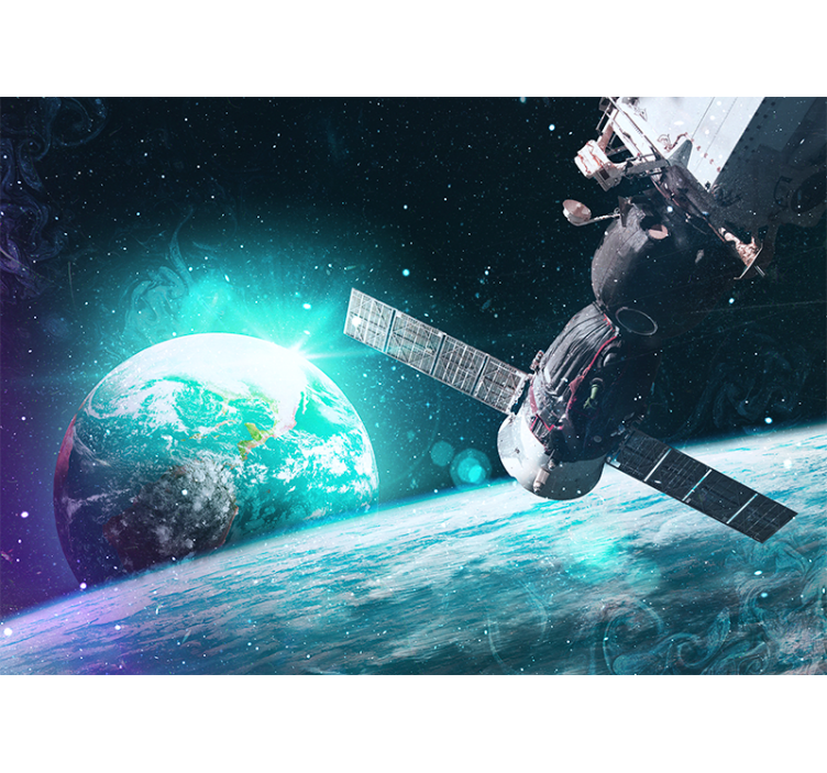 Fototapety vesmír kozmické plavidlá obiehajúce zem - Tenstickers