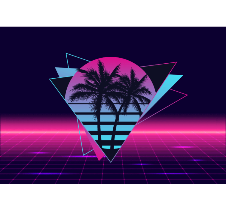 Fototapety citaty retro palm geometria - Tenstickers