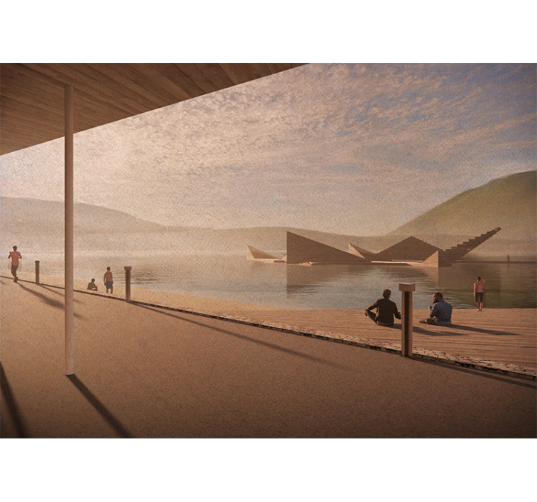 Krajinka fototapety pokojný pohľad na jazero - Tenstickers