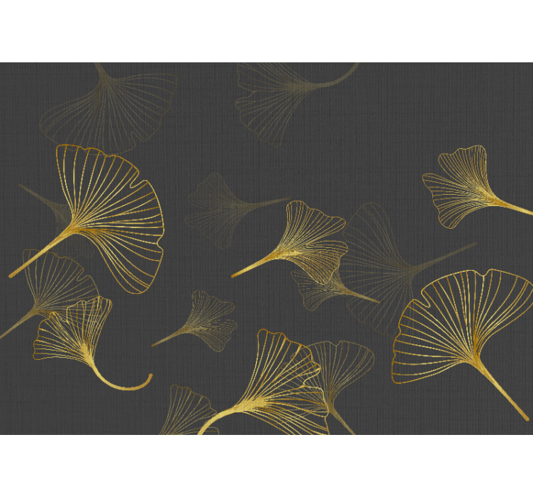 Nálepka na stenu golden ginko leaves gold vintage - Tenstickers