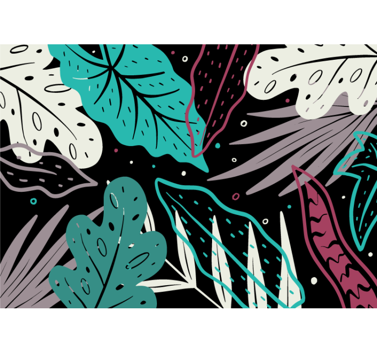 Fototapety na stenu priroda dekoratívne listové motívy - Tenstickers