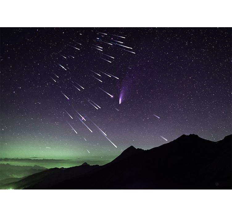 Fototapety vesmír nočná obloha s meteorickými dažďami - Tenstickers