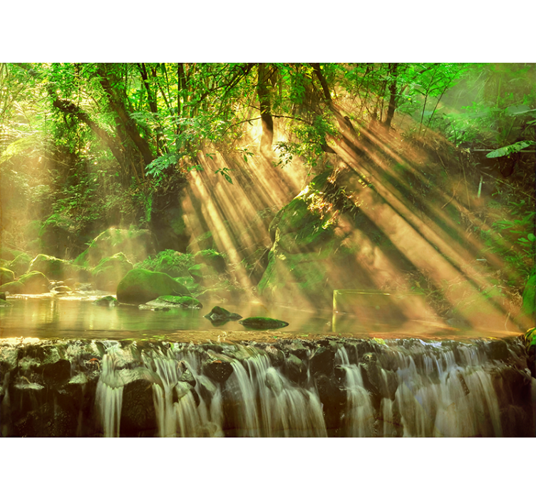 Fototapeta vodopád krajina les - Tenstickers