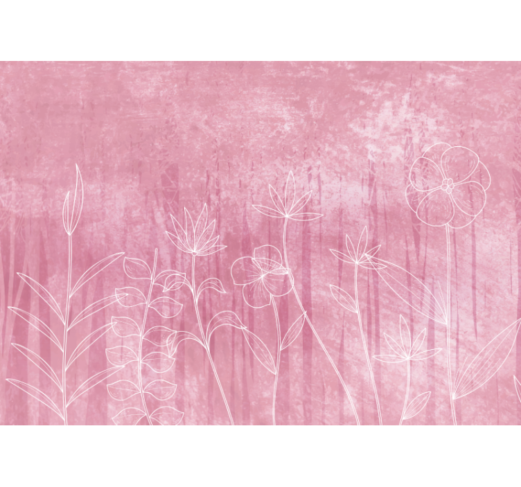 Fototapeta kvety jemný kvetinový obrys - Tenstickers