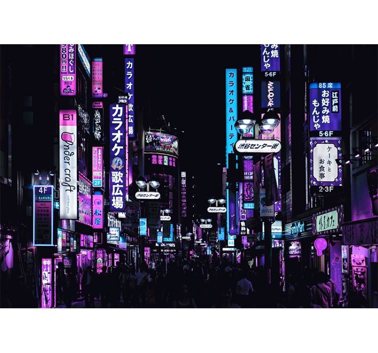 Fototapety na stenu mesta neon tokio ulice - Tenstickers