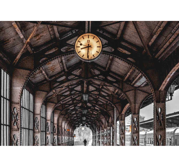 Fototapety na stenu mesta hodinová stanica oblúk - Tenstickers