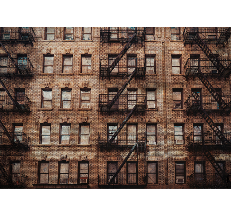 fototapety na stenu mesta mestská tehlová fasáda - Tenstickers