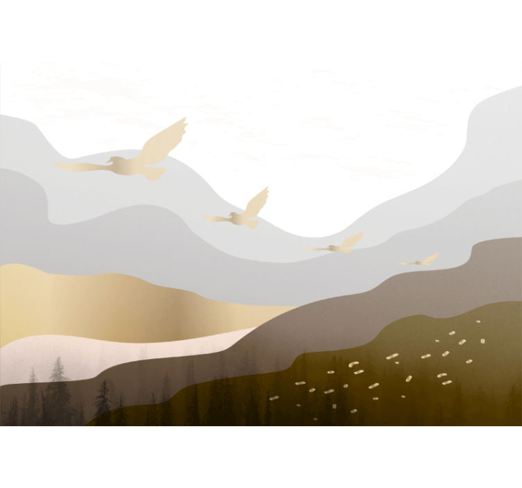 Fototapety na stenu priroda siluety lietajúcich vtákov - Tenstickers