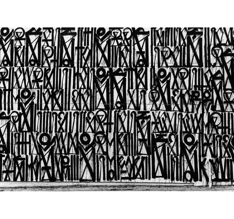 čiernobiela nástenná fototapeta s graffiti urban art - Tenstickers