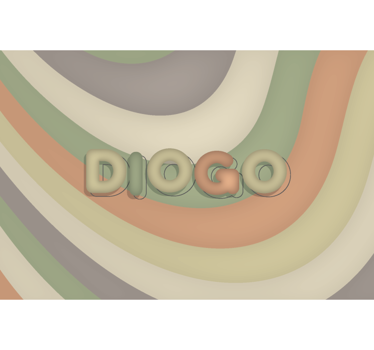 fototapeta do detskej izby zakrivené pruhy s menom - Tenstickers