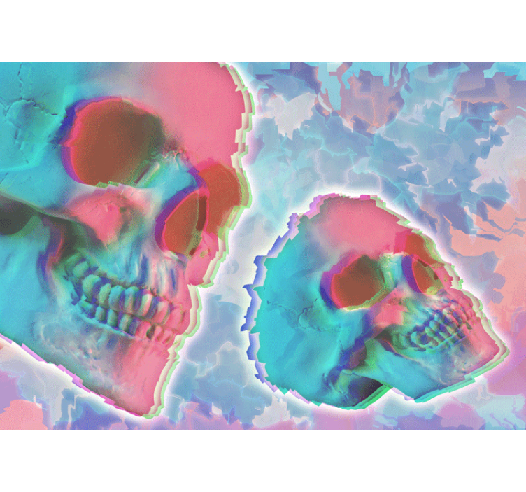 Psychedelická nástenná fototapeta smrti hlavy - Tenstickers