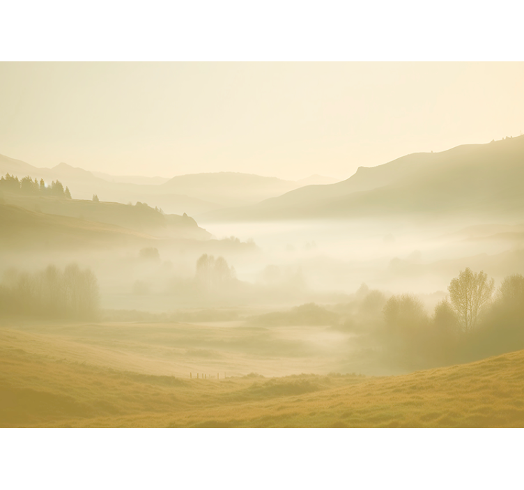 fototapeta hory béžové a zahmlené výhľady - Tenstickers