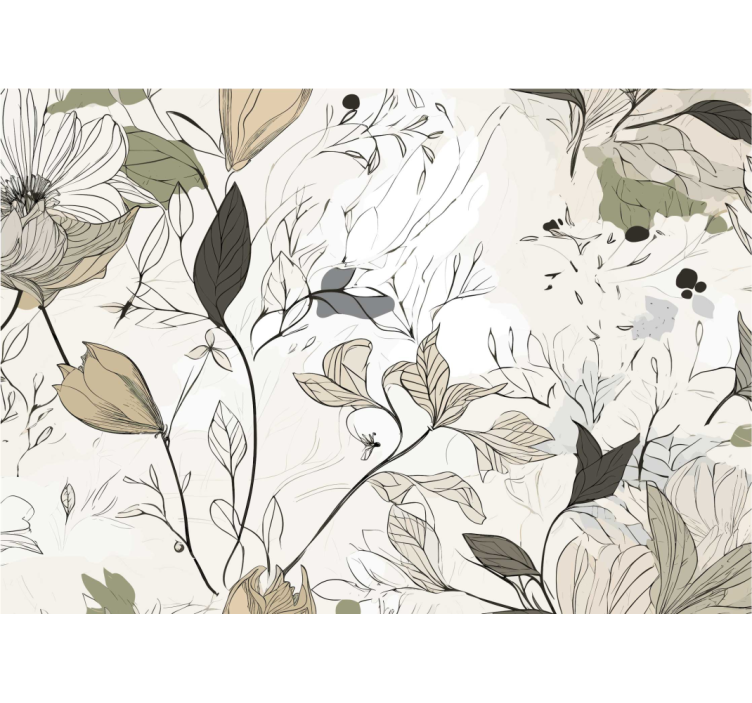 fototapeta do kúpeľňe kresliť kvety - Tenstickers