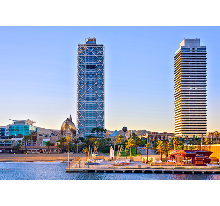 fototapeta barcelona pobrežný pohľad - Tenstickers