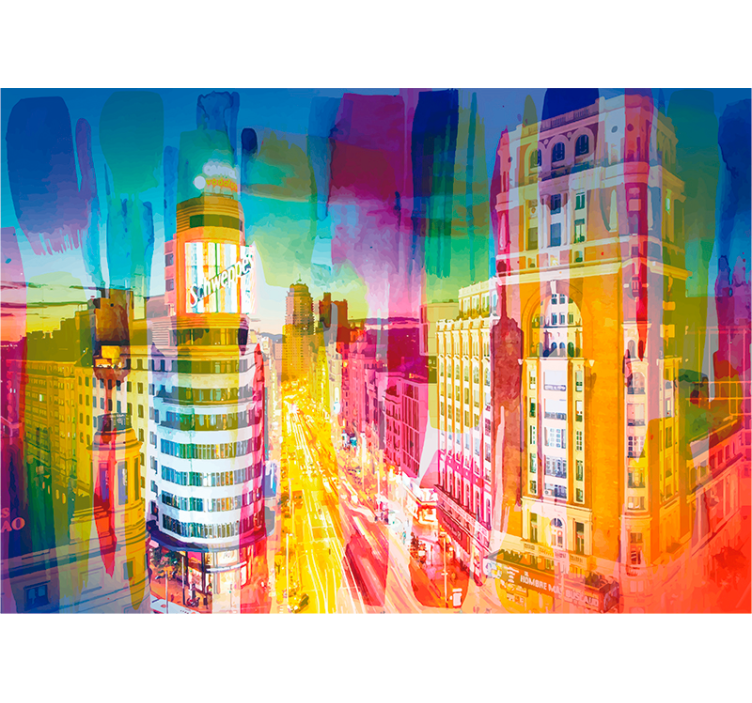 fototapety madrid mestská chromatická ulica - Tenstickers