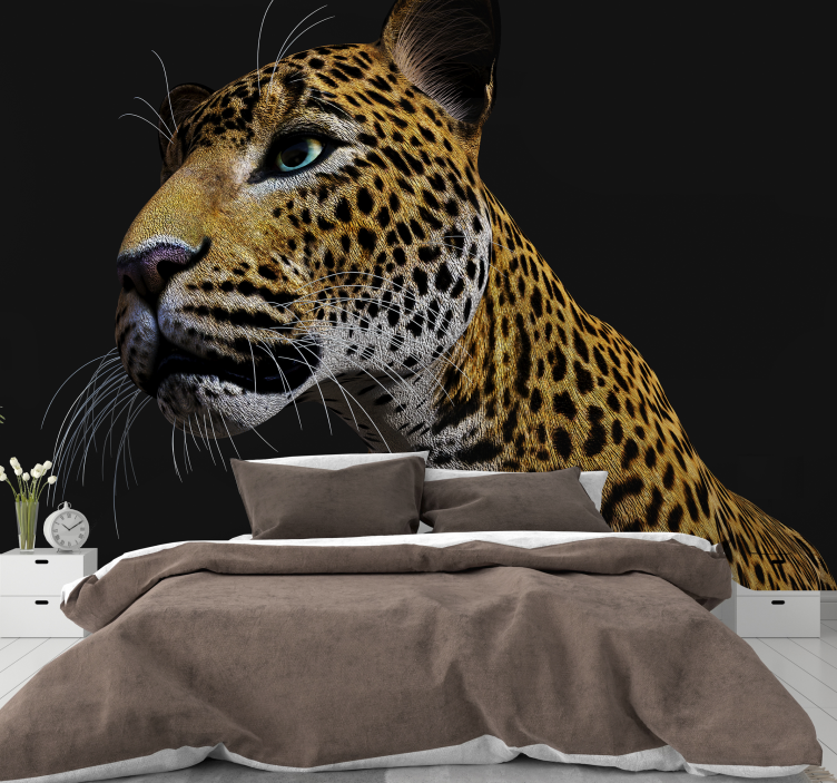 3d divoký leopard 3d fototapeta - Tenstickers