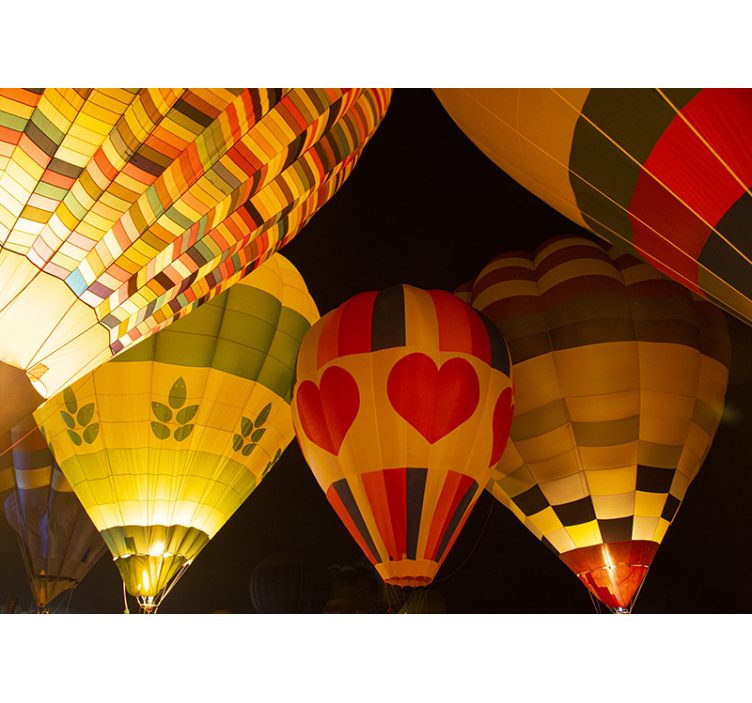 obloha fototapeta srdcový let balónov - Tenstickers