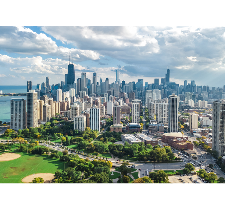 fototapety na stenu mesta panorámy chicaga - Tenstickers