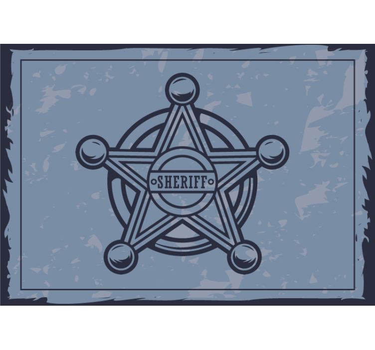 Kovbojská hviezda vintage nástenná maľba - Tenstickers