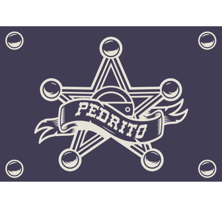 Fototapeta do detskej izby s vlastným odznakom šerifa - Tenstickers