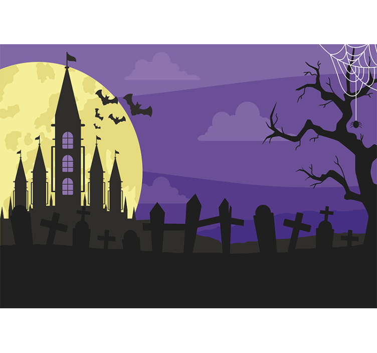 Fototapety halloween strašidelný hrad - Tenstickers