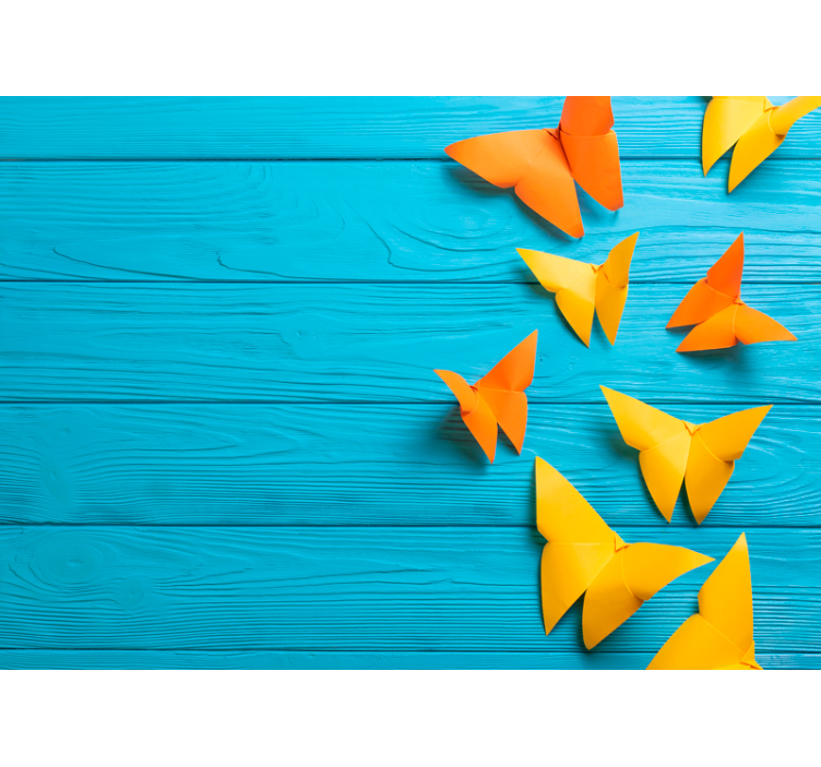 fototapety drevo farebné papierové motýle - Tenstickers