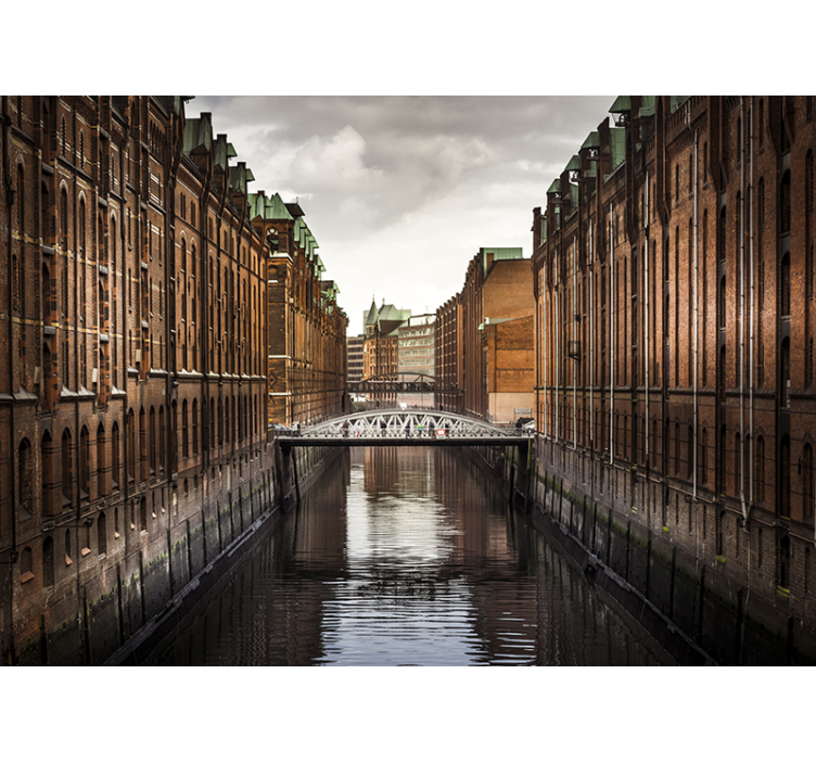 berlín fototapeta historický výhľad na kanál - Tenstickers