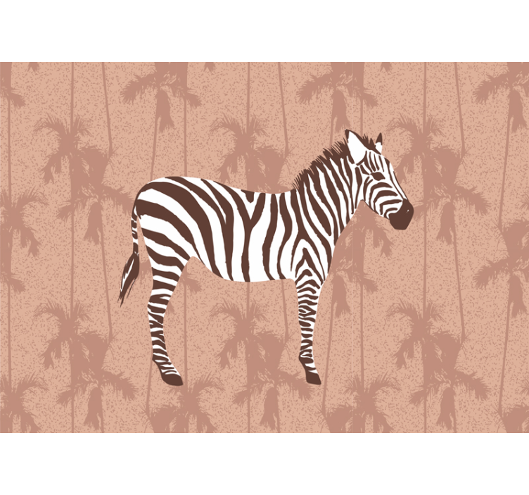 Zebra a dlane hnedá fototapeta - Tenstickers
