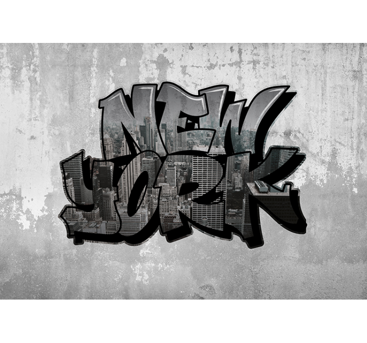 Graffiti s výhľadom na mesto new york fototapeta - Tenstickers