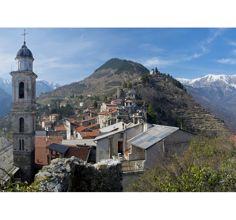 Hudobne fototapety akustická gitara krajina - Tenstickers